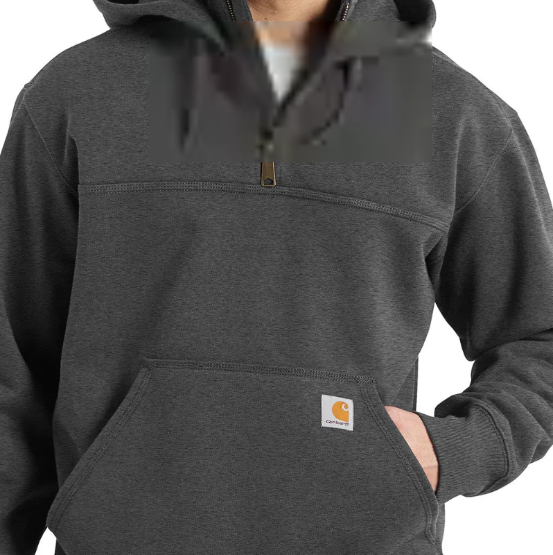 1/4-Zip Hooded  Carbon Heather