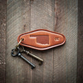 Oklahoma State Silhouette Leather Keychain Motel Style