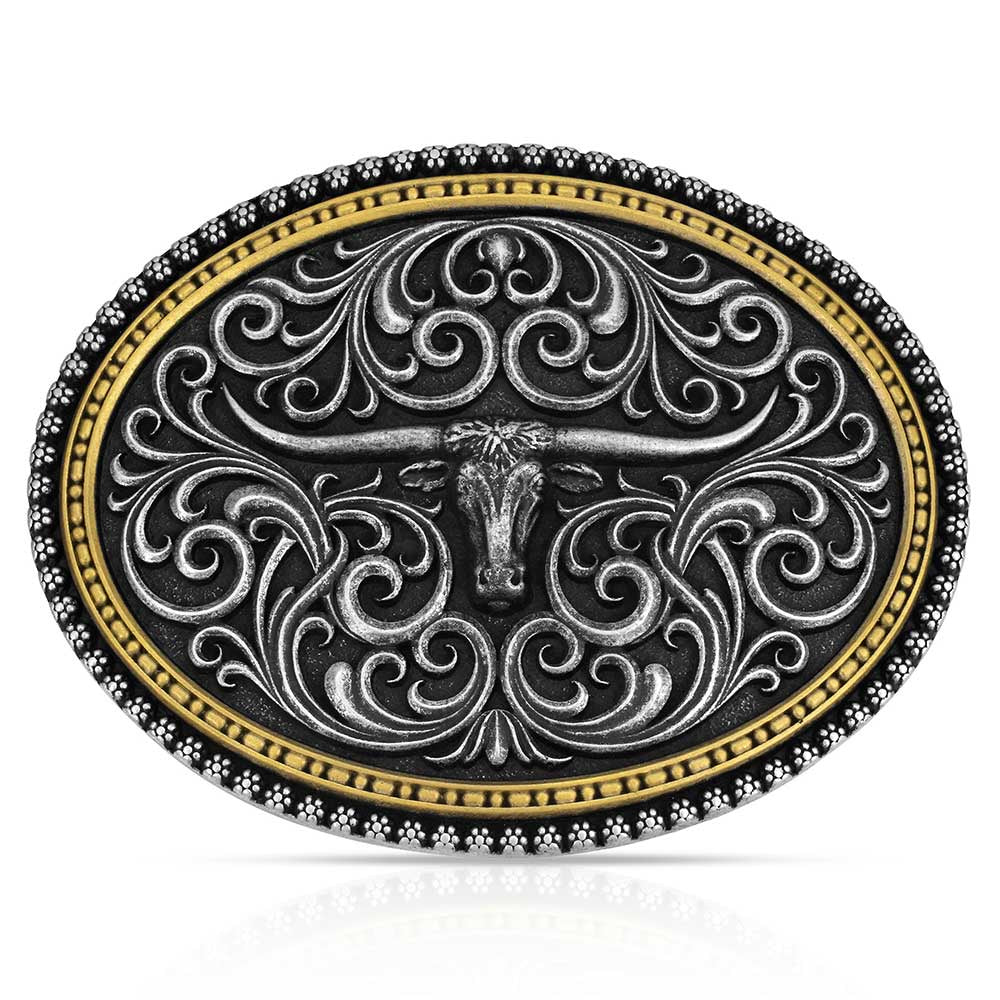 AB Oval Longhorn Scroll