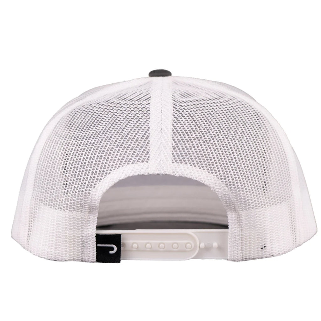 Lazy J Ranch Grey & White Blue Bull Trap  Trucker Hat