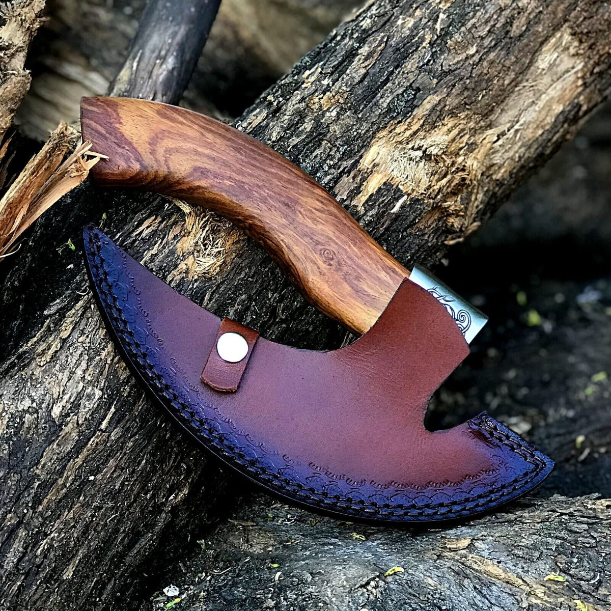 Custom Hand-Engraved Axe Pizza Cutter – 8" J2 Steel Blade