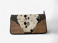 COWHIDE AND FLORAL ZIP