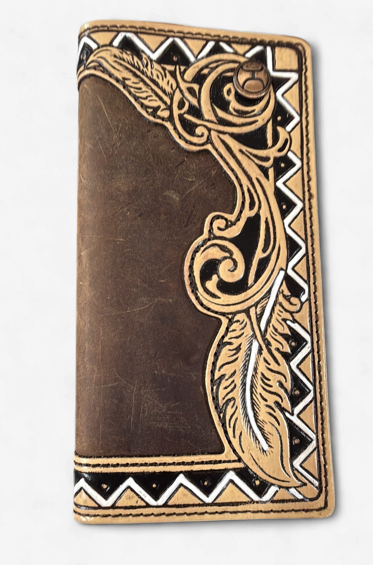 Rodeo Wallet Hooey Roughout Tan Floral