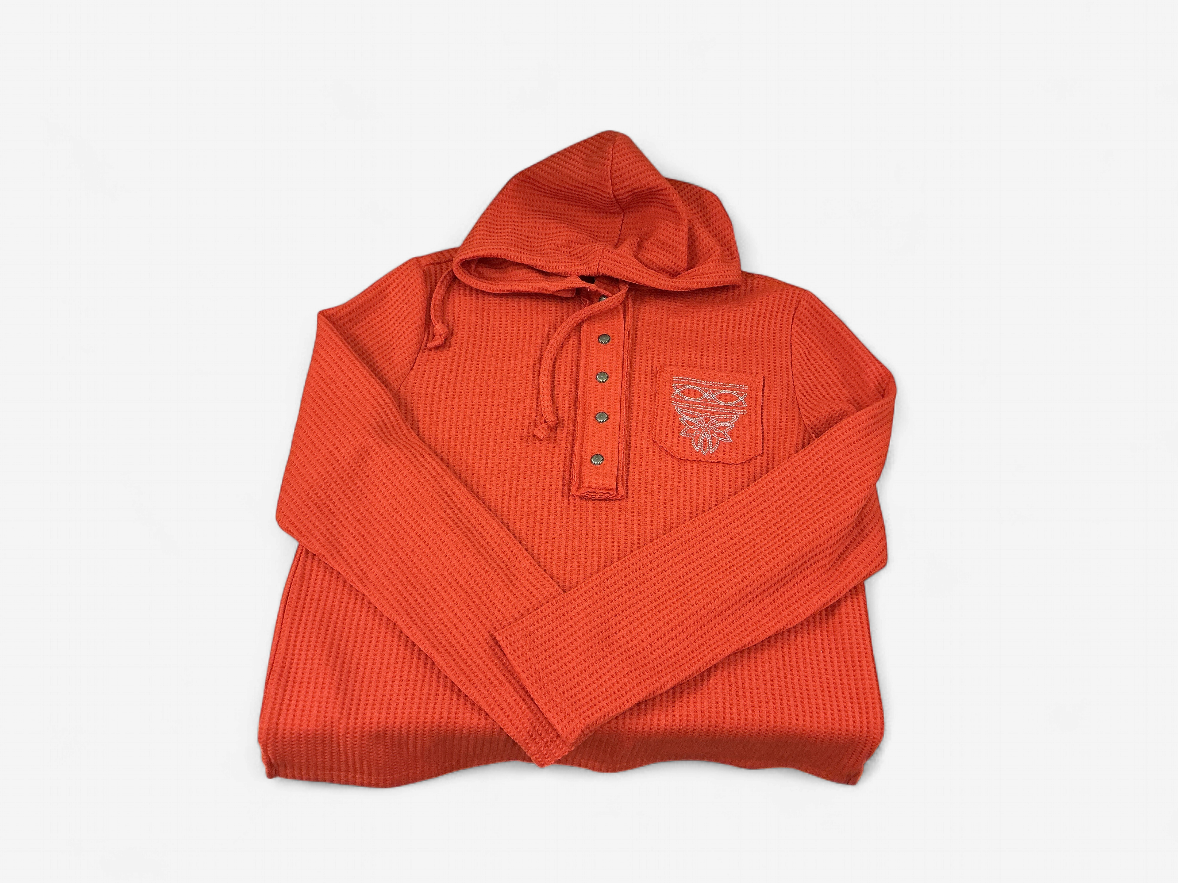 HOODED  HENLEY ORNG