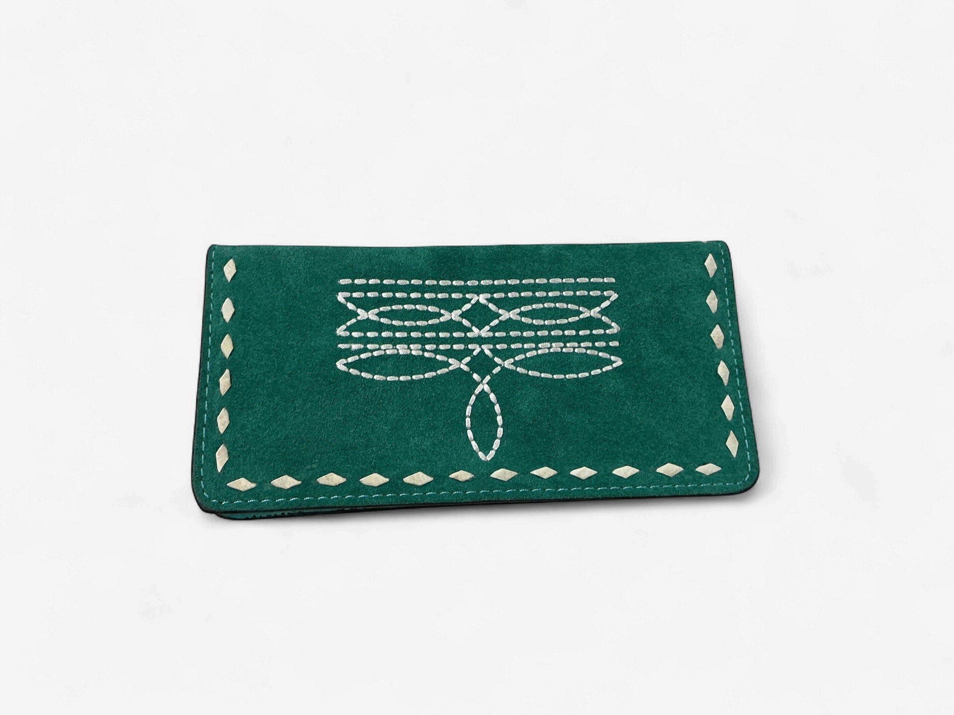 Suede Green Wallet  Boot Stich