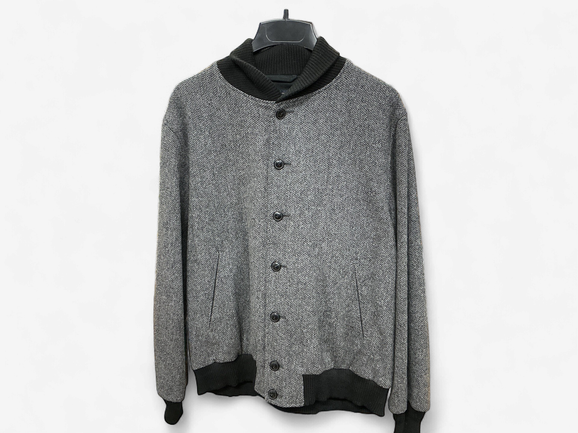 Grey wool coat button
