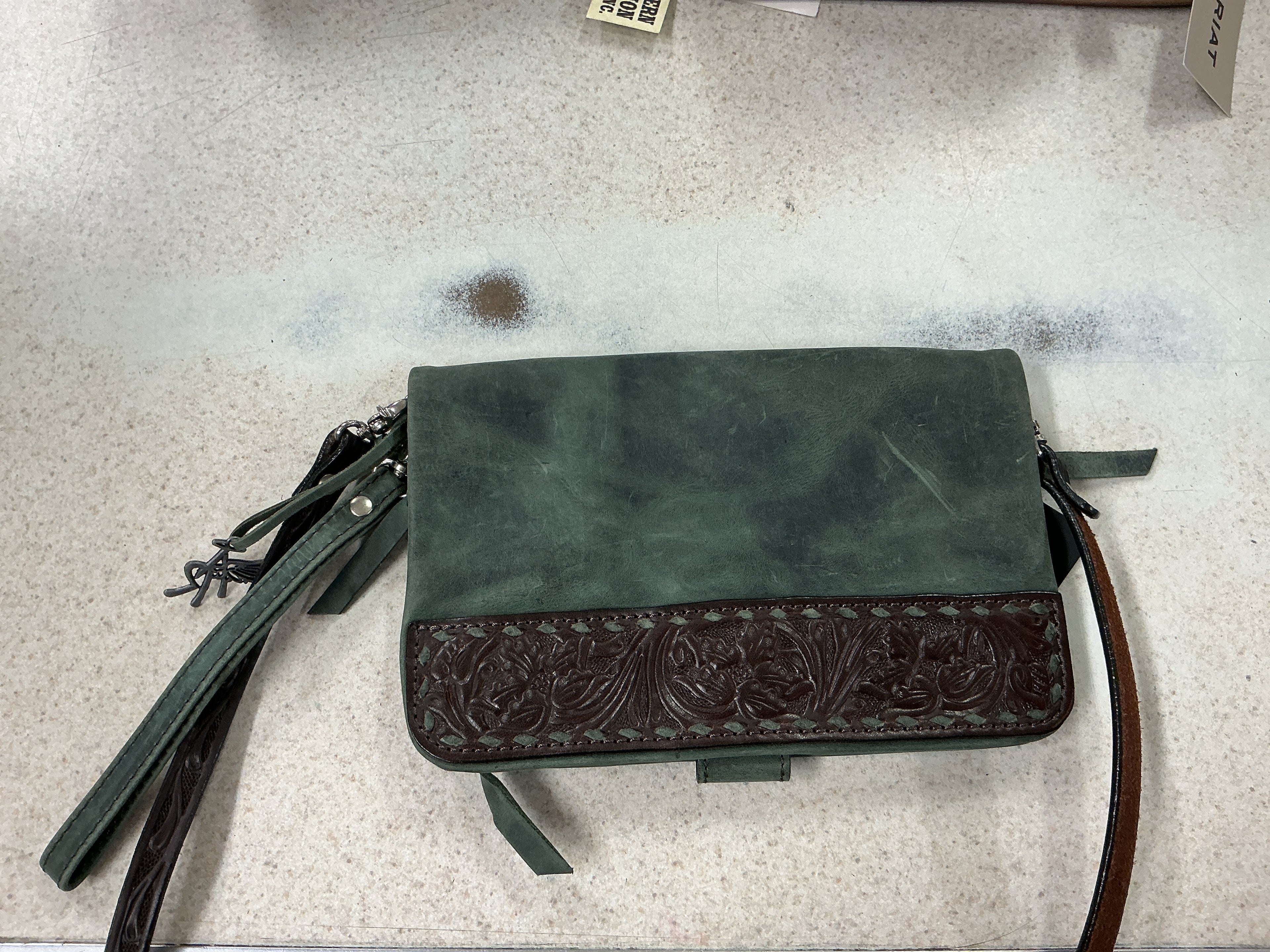 Green Floral Purse Wallet