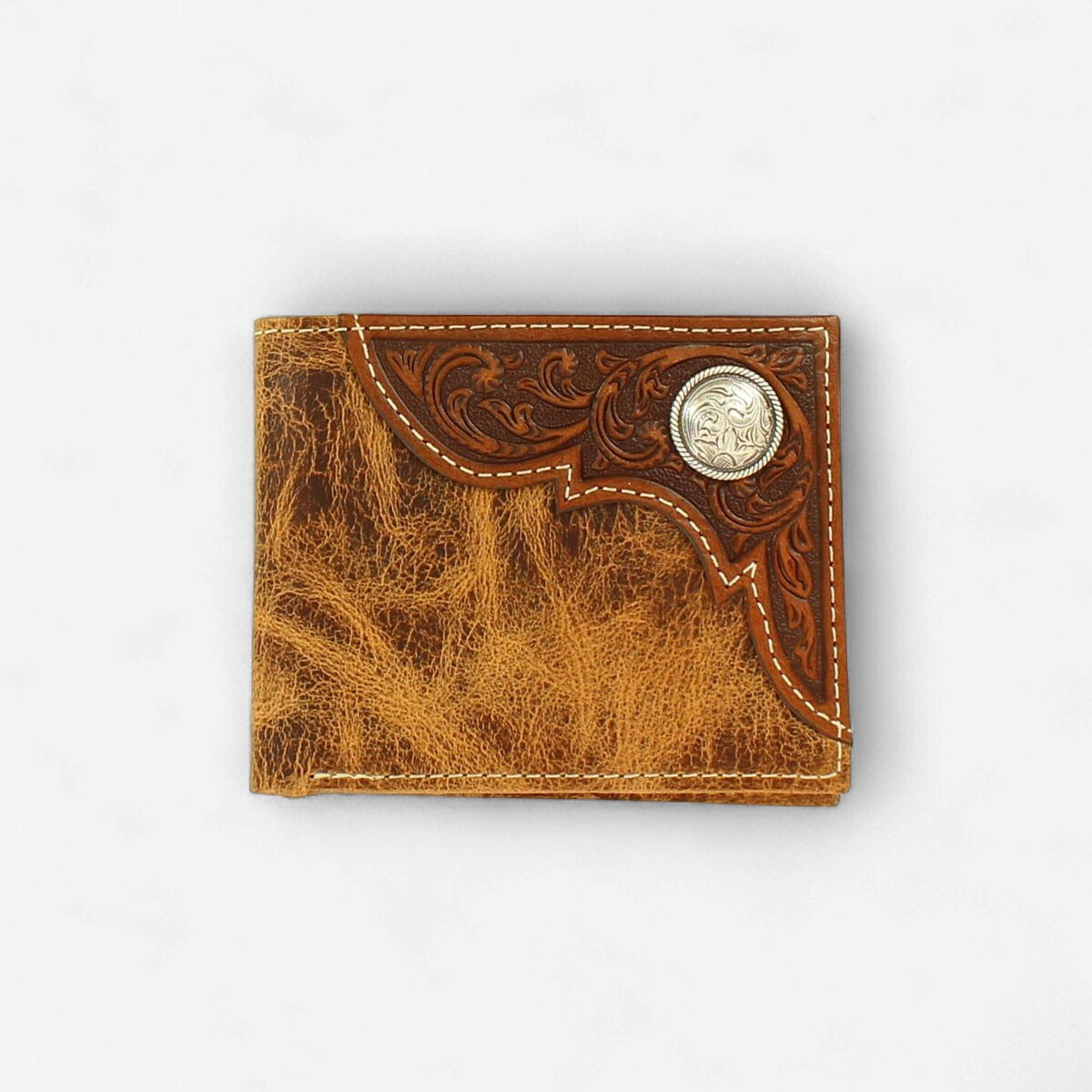 Ariat Tan Distressed Bifold Wallet