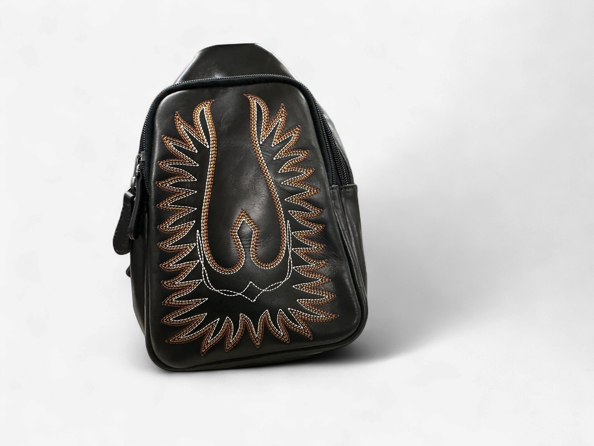 BLACK BOOT STITCH PURSE