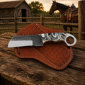 Ironranch Bull Cutter Knife – Rasp Steel, Resin Handle & Leather Sheath