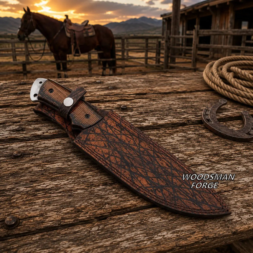 Ironvale D2 Hunter Point Bowie Knife – 13" Full Tang G10 Handle