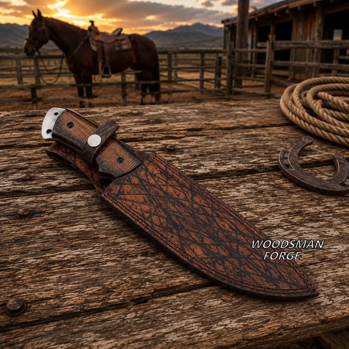 Ironvale D2 Hunter Point Bowie Knife – 13" Full Tang G10 Handle