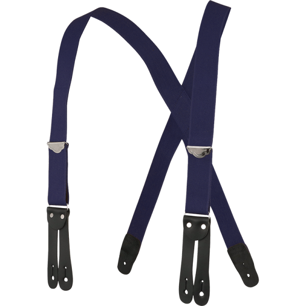 1-1/2" X-Back Work Button-On Suspender-Navy Blue