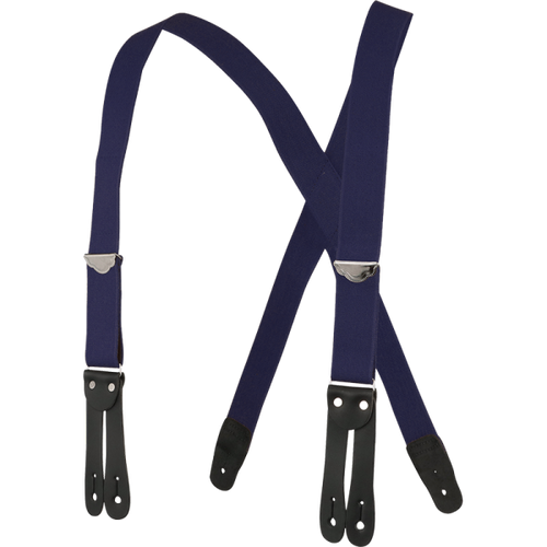 1-1/2" X-Back Work Button-On Suspender-Navy Blue