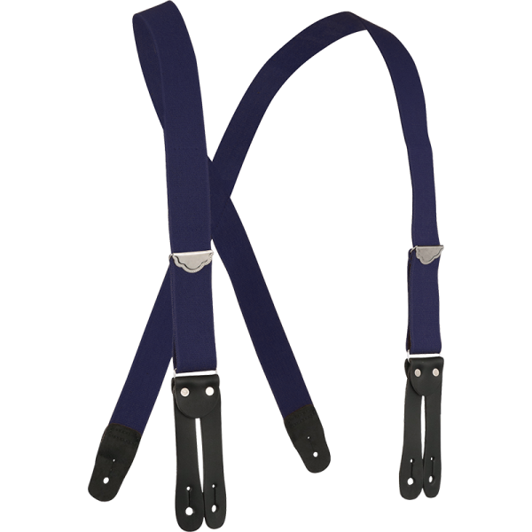 1-1/2" X-Back Work Button-On Suspender-Navy Blue