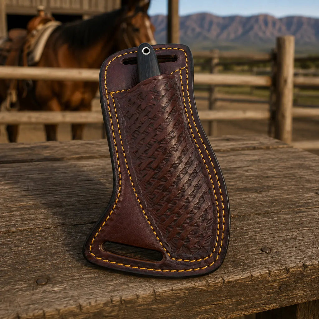 Raspwood Rasp Steel Cowboy Skinner Knife – Wenge Wood & Leather Sheath
