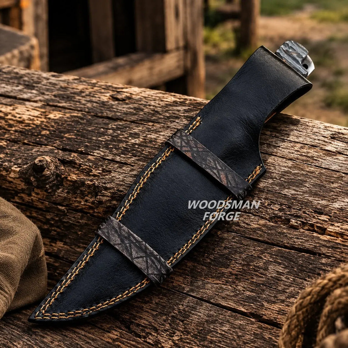 Ridgefang Bowie Knife with Sheath – D2 Steel & G10 Micarta Handle