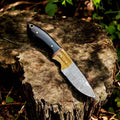 Handmade Damascus Hunting Knife – Buffalo & Antler Horn