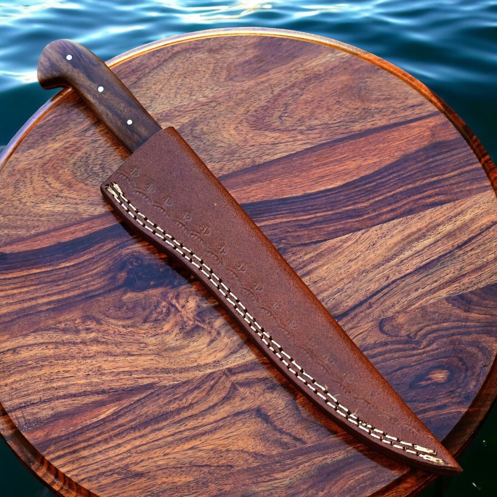 Handmade Damascus Fillet Knife – 12.5" Rosewood Handle