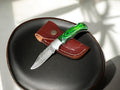 Handmade Damascus Pocket Knife with Wood Handle – 3" Blade
