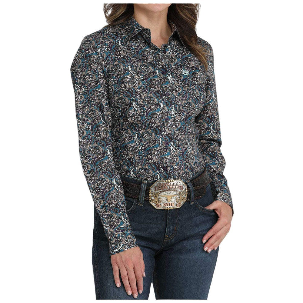 Cinch White and Gold Blouse