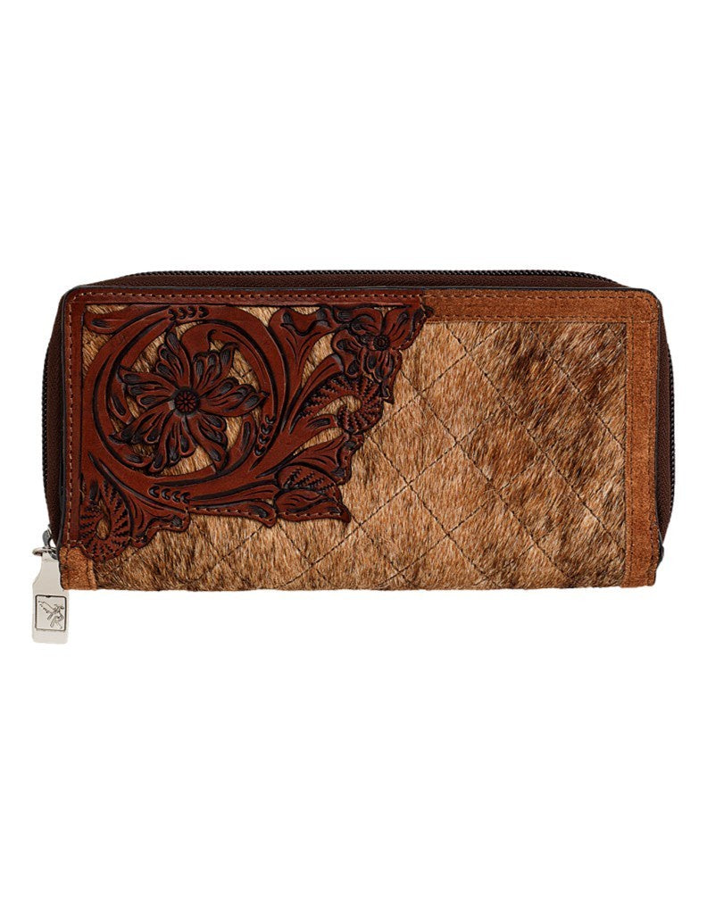 Western Wallet Womens Olivia Quilted Brown