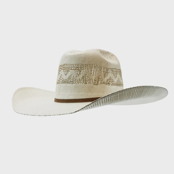 Twister Tan and Ivory Bangora 4.5" Brim Straw Hat