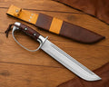 18-Inch D2 Steel D-Guard Bowie Knife with Rosewood Handle