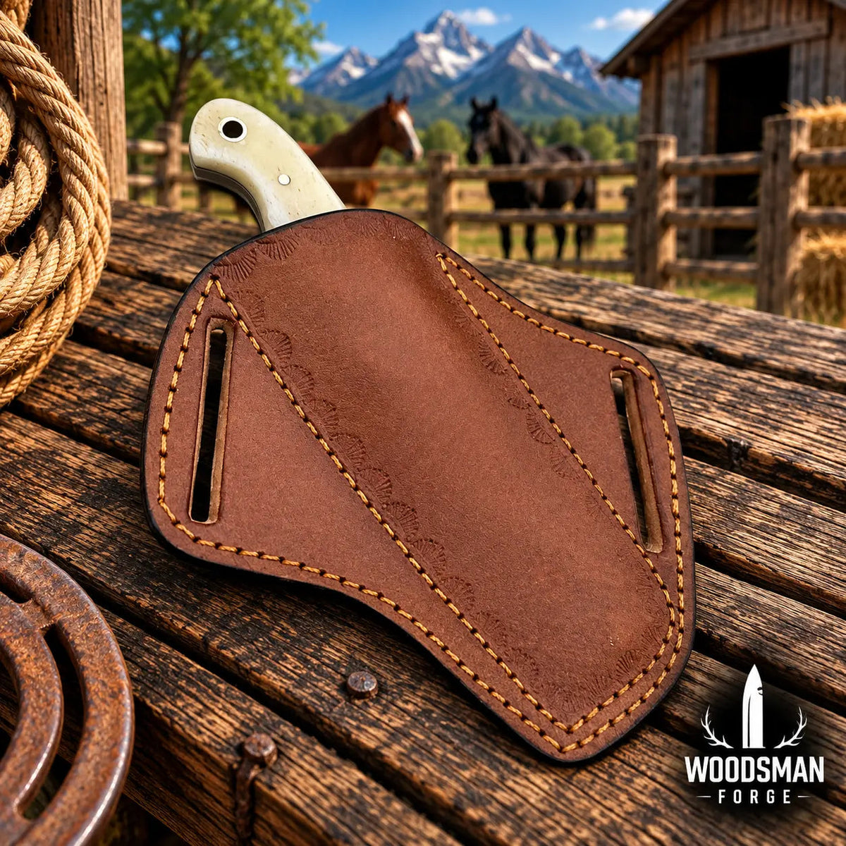 Camelwarden J2 Steel Cowboy Bull Cutter Knife – Camel Bone Handle
