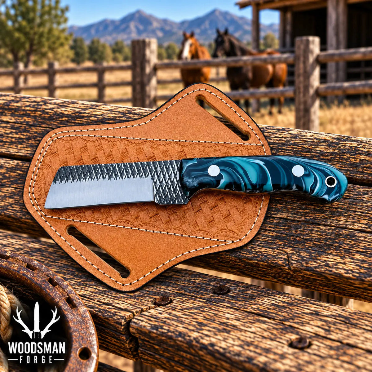 Rangestone Rasp Steel Cowboy Bull Cutter Knife – Resin Handle