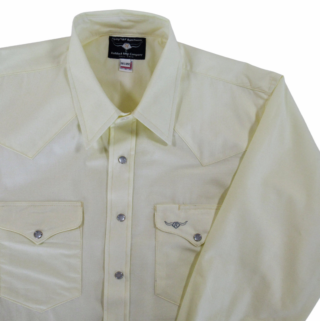 Flying R Ranchwear - Western Classic - Pale Yellow - Long Sleeve - Snaps - Classic Fit