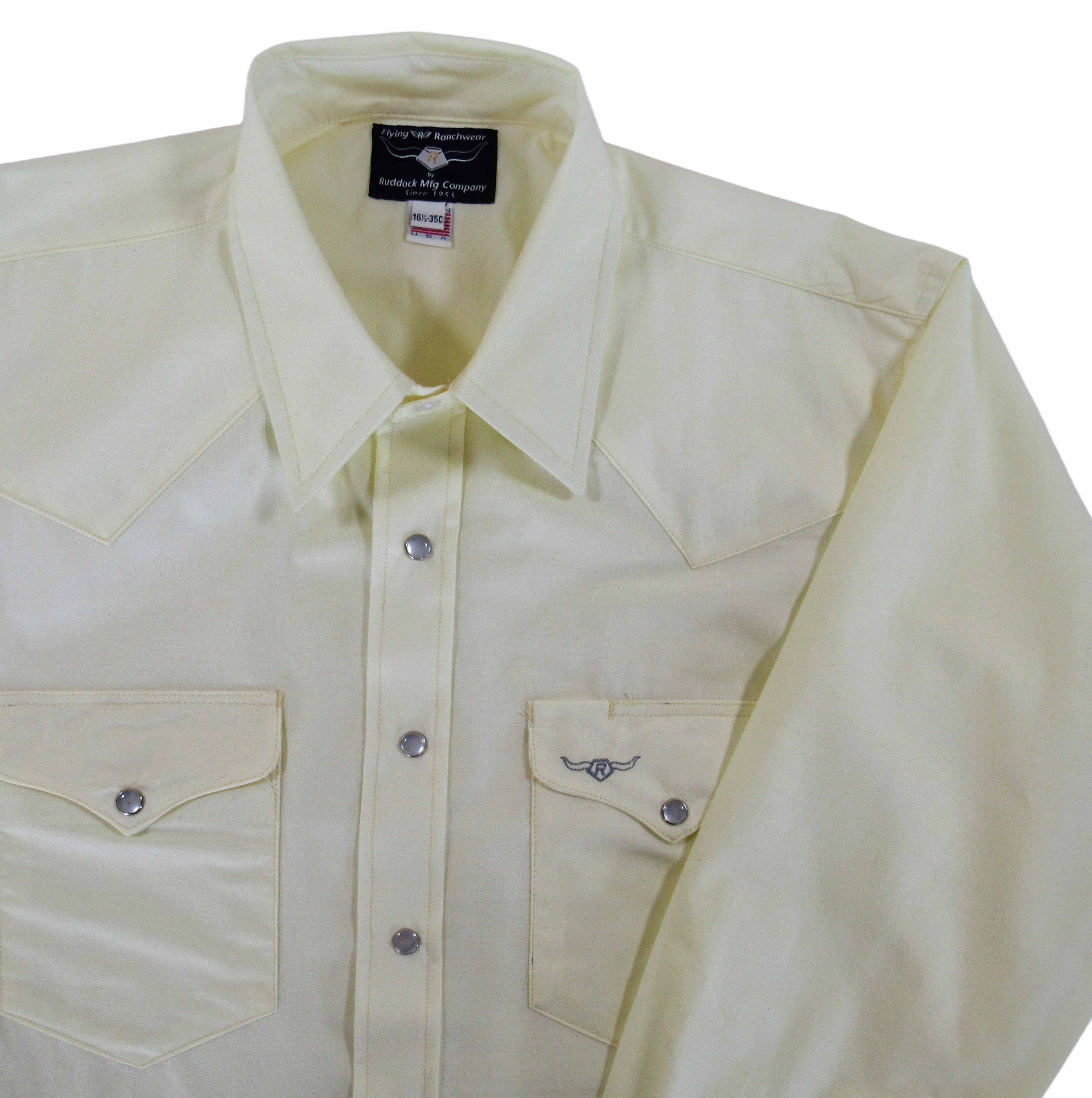 Flying R Ranchwear - Western Classic - Pale Yellow - Long Sleeve - Snaps - Classic Fit