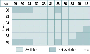 Wrangler Size Chart A52H