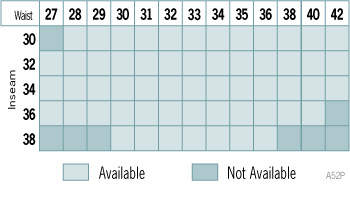 Wrangler Size Chart A52P