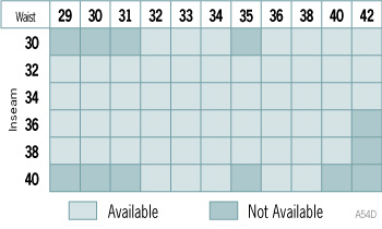 Wrangler Size Chart A54D